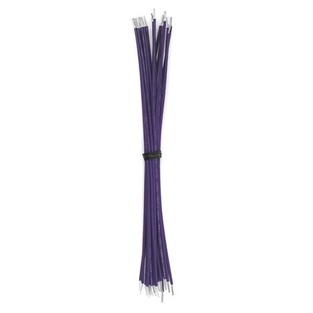 REMINGTON INDUSTRIES Cut And Stripped Wire, 16 AWG, Solid, Violet 9in Leads, 50PK CS16UL1007SLDVIO-9-50